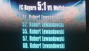 Robert Lewandowski erzielte gegen Wolfsburg fünf Tore innerhalb von neun Minuten