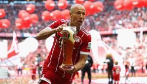 Platz 6: Arjen Robben (FC Bayern München) - Bundesliga-Spiele: 170, Siege: 131, Siegquote: 77,1%