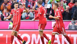 Robert Lewandowski gewann mit dem FC Bayern gegen Mainz 05