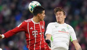James Rodriguez (FC Bayern): Zeigte auch gegen Werder sein feines Füßchen. Hatte die meisten Ballaktionen (113), brachte 95,6 Prozent seiner Pässe zum Mann und bereitete zwei Tore vor.