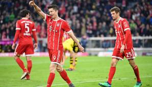 Rang 2: FC Bayern München - Robert Lewandowski (27 Tore) erzielte 33,3 Prozent der FCB-Treffer.