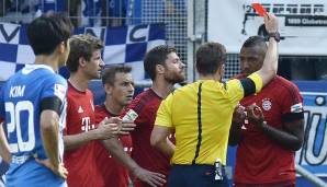 Platz 23: Jerome Boateng (FC Bayern) am 22.08.2015 gegen Hoffenheim: 1 Minute 18 Sekunden