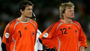 Oliver Kahn und Jens Lehmann kämpften jahrelang um den Stammtorhüterplatz in der deutschen Nationalmannschaft.