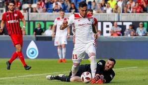 Dank Dario Lezcano geht der FC Ingolstadt mit dem Mini-Vorsprung von einem Tor ins Rückspiel. Der Mann aus Paraguay erzielte im Hinspiel beide Treffer (1. Minute, 47. Minute) für die Schanzer.