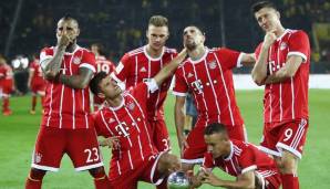 So feierten die Bayern-Profis den Gewinn des Supercups im Jahr 2017.