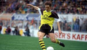 FLEMMING POVLSEN (in der Saison 1993/94): In Dortmund erlebte der Däne die erfolgreichste Zeit seiner Karriere. Zum Abschluss seiner Karriere gewann er 1995 die deutsche Meisterschaft mit dem BVB.