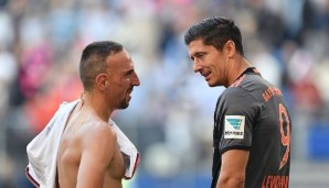 Franck Ribery und Robert Lewandowski spielen gemeinsam für den FC Bayern München