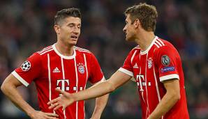 Gegen Hannover 96 wieder vereint in der Startelf des FC Bayern: Thomas Müller und Robert Lewandowski