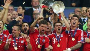 Im nächsten Jahr (2013) gewinnen die Bayern das Triple. In der Champions League ist Müller mit acht Treffern der beste Münchner Torschütze und auch in der Bundesliga kann der Stürmer mit 23 Toren auftrumpfen.