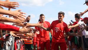 Lucas Hernandez (l.) und Philippe Coutinho beim "Traumspiel" der Bayern in Volshofen.