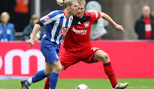 Herthas Andrej Woronin erzielte gegen Bayer Leverkusen sein elftes Saisontor