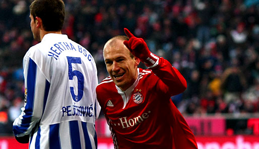 Arjen Robben erzielte das 3:0 für die Bayern gegen Hertha BSC