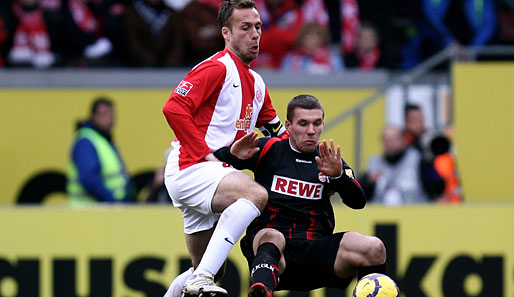 Lukas Podolski (r.) hat erst zwei Saisontore für den 1. FC Köln erzielt