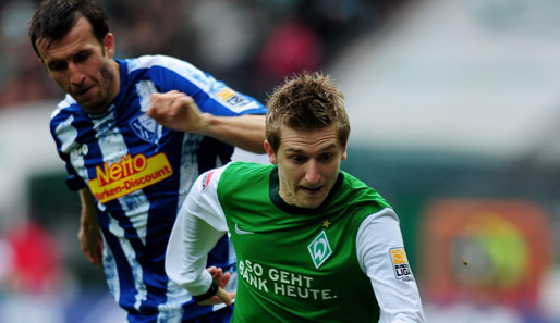 Marko Marin (r.) erzielte gegen Bochum den 2:2-Ausgleich für Werder Bremen