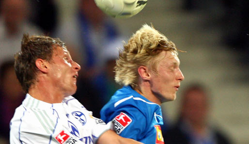 Andi Beck (r.) spielte bei Hoffenheim rechts hinten, vor ihm agierte Andreas Ibertsberger
