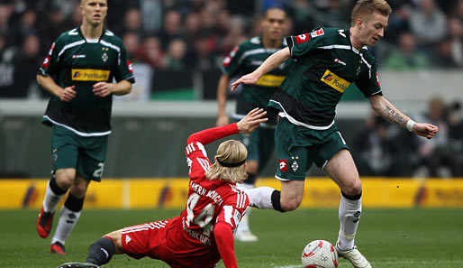 Marco Reus (r.) erzielte das zwischenzeitliche Gladbacher 2:2 gegen die Bayern