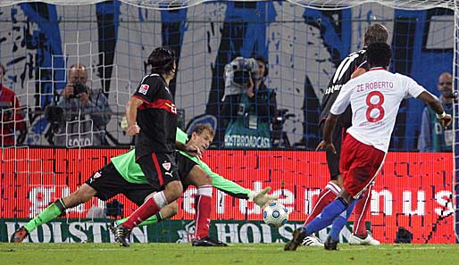 Letzte Saison siegte der HSV zu Hause mit 3:1 - Ze Roberto trifft zum Endstand gegen Lehmann