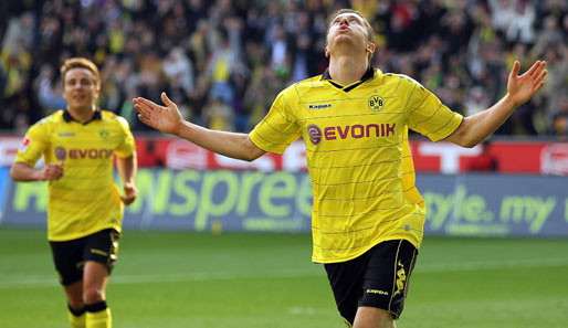 Robert Lewandowski erzielte beim Dortmunder 3:0-Sieg den zweiten Treffer für den BVB