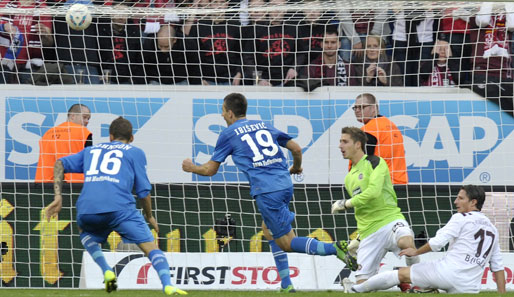 Vedad Ibisevic (M.) brachte Hoffenheim im Hinspiel mit 1:0 in Führung