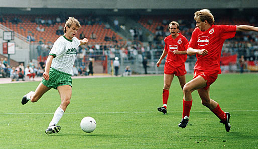 1997 trafen sich Bremen und Düsseldorf zuletzt in der Bundesliga - hier ein Spiel von 1989