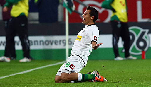 Gladbachs Juan Arango erzielte gegen Wolfsburg ein Traumtor zur 1:0-Führung
