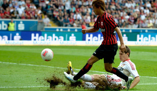 Erstes Ausrufezeichen der Frankfurter: Die Eintracht siegte in der Hinrunde mit 2:1 gegen Bayer