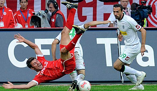 Das umkämpfte Hinspiel zwischen Fortuna Düsseldorf und Borussia Mönchengladbach endete 0:0
