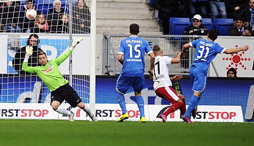 Zweite Chance, zweites Tor: Kevin Volland (r.) trifft zum 2:1 für Hoffenheim