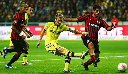 Sechs Tore gab's im September 2012: Frankfurt - Dortmund 3:3