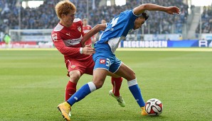 Gotoku Sakai (l.) traf für den VfB Stuttgart gegen Hoffenheim