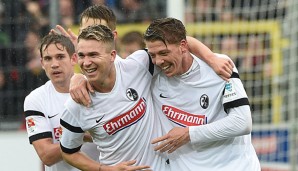 Der SC Freiburg freut sich über einen wichtigen Sieg im Abstiegskampf