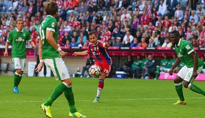 Zauberfuß: Mario Götze (M.) traf gegen Werder Bremen doppelt