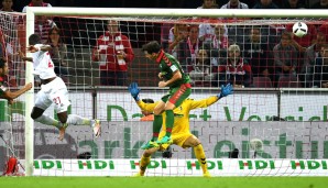 1. FC KÖLN - SC FREIBURG 3:0: In der 29. Minute rappelte es das erste Mal im Karton der Freiburger. Anthony Modeste war der Torschütze per Kopf