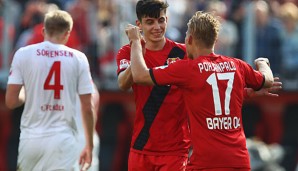 Bayer Leverkusen hat sich dank des 2:2 gegen den 1. FC Köln ans sichere Ufer gerettet