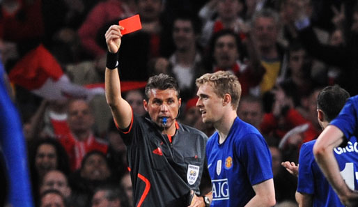 Wegen Notbremse: Fletcher sah im Halbfinale gegen Arsenal London die Rote Karte