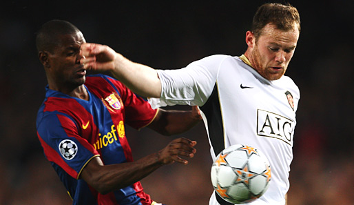 Wayne Rooney (r.) erzielte in dieser Champions-League-Saison vier Tore für ManUnited