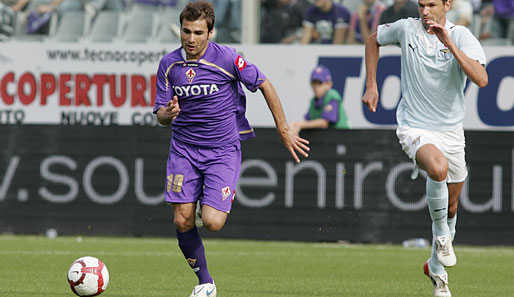 Adrian Mutu (l.) erzielte in 92 Liga-Spielen für die Fiorentina 50 Tore