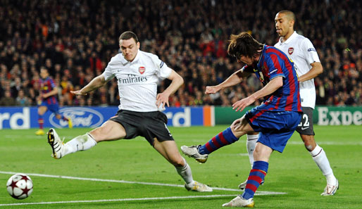 Auf Lionel Messi, der gegen Arsenal gleich vierfach traf, ruhen Barcelonas Hoffnungen