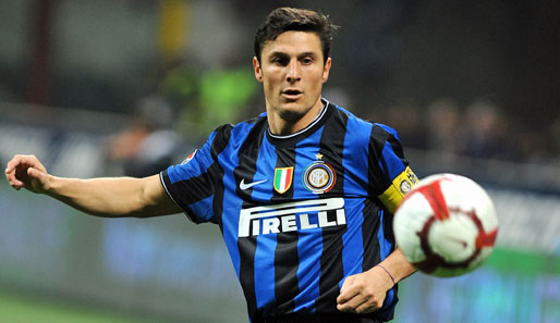 Kapitän Javier Zanetti bestreitet im CL-Finale in Madrid sein 700. Spiel für Inter Mailand