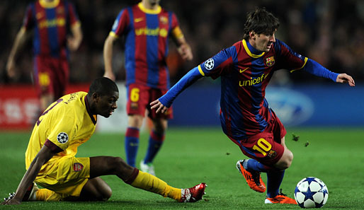 War mit zwei Treffern mal wieder bester Mann am Platz: Barcas Lionel Messi (r.)