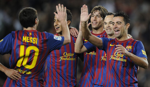 Jubelnde Spieler vom FC Barcelona sind bisher in der Champions League das Standardbild