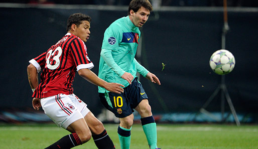 Milan muss Lionel Messi (r.) irgendwie stoppen: Eine Herkulesaufgabe