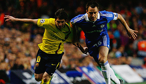 Lionel Messi und John Terry (v.l.n.r.) lieferten sich schon 2009 harte Duelle