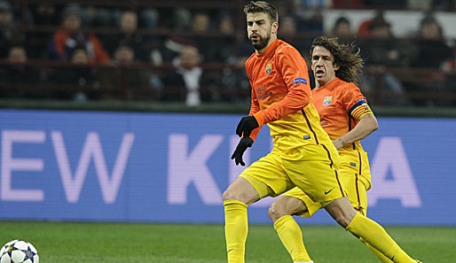 Mit dem Rücken zur Wand: Barca-Spieler Gerard Pique und Carles Puyol
