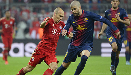 Können Gerard Pique (r.) und der FC Barcelona die Offensive der Bayern diesmal stoppen?