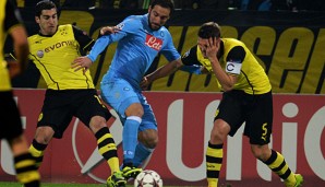 Dortmund und Neapel lieferten sich zahlreiche hart umkämpfte Zweikämpfe