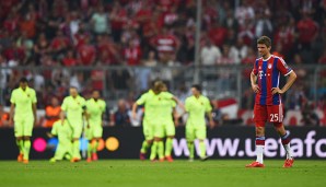 Letzte Saison schied Thomas Müller mit den Bayern gegen den FC Barcelona aus