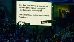 Das Spiel zwischen Borussia Dortmund und AS Monaco wurde abgesagt