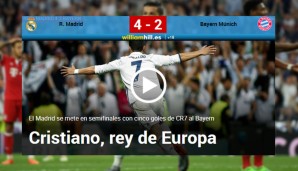 "Marca" online sagt, Ronaldo sei der König Europas