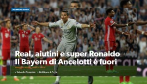 Dem "Corriere" ist es logischerweise wichtig, dass es Ancelottis Bayern waren, die Super-Ronaldo ausgeschaltet hat
